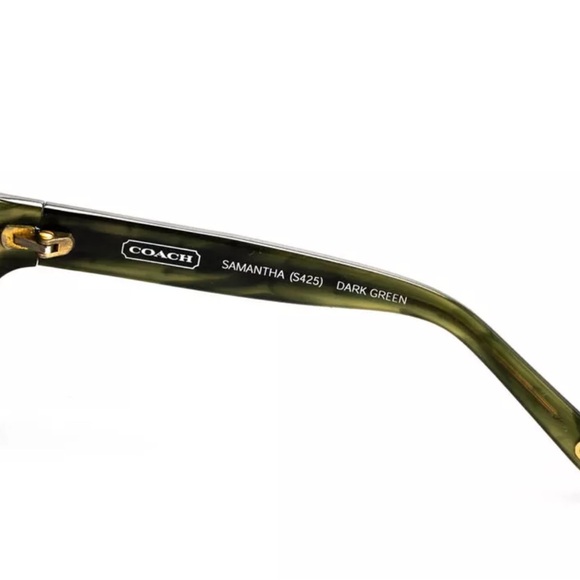 Coach Dark Green and Gold Samantha Sunglasses Bold Rectangular Design - Picture 5 of 6